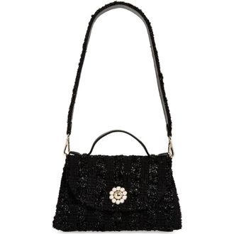 Simone Rocha Pochette Valentine Tweed Shoulder Bag in Black at Nordstrom