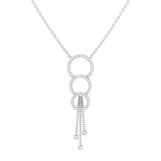 LuvMyJewelry Chandelier Circle Trio Silver Diamond Lariat Necklace at Nordstrom