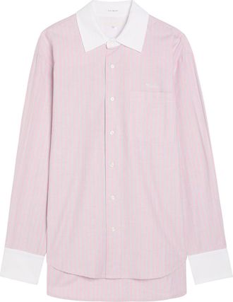 Mother The Room Frenchie Striped Cotton Shirt - Pink - S (UK8-10 / S)