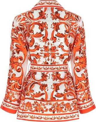Dolce & Gabbana Womens Orange Silk Blouse