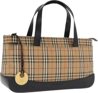 Burberry Pre-owned Handbags, female, Beige, Size: ONE SIZE Pre-owned Canvas Handbag