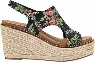 Corkys Footwear Womens Freddie Wedge Sandals In Black Brocade
