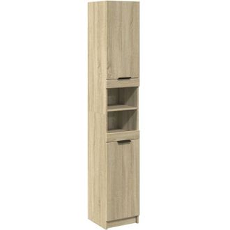 vidaXL Bathroom Cabinet Sonoma Oak 32x34x188.5 cm Engineered Wood Vidaxl