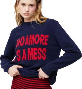 Giada Benincasa Sweaters Blue - Dames - Ronde hals truien - Blauw - S - Truien & Vesten