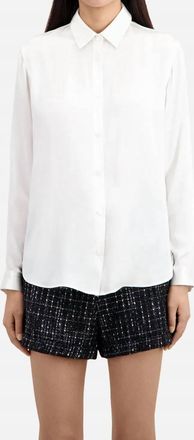 The Kooples Silk Button-Down Shirt In Ecru
