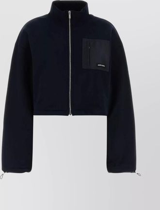 Miu Miu cropped cotton sweatshirt high collar