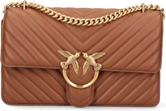 Pinko Structured Brown Handbag With Versatile Carrying Options