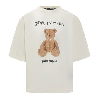 Palm Angels T-Shirts, male, White, Size: XS Bear In Mind Over T-shirt