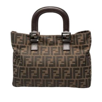 Fendi Pre-owned Canvas Tote - Dames - Vintage Handtas - Bruin - ONE Size - Leer - Vintage