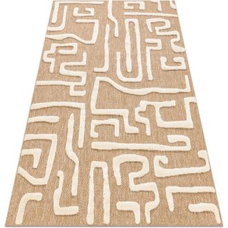 RugsX Spark 0711a Alfombra Beige / Crema - Laberinto, Sisal, Estructural Beige 160x220 Cm