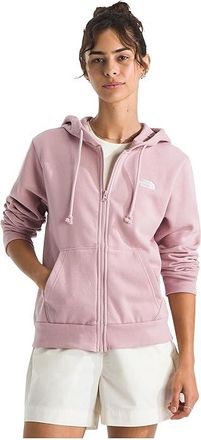 The North Face Evolution Embroidered Full Zip Hoodie Womens Sweatshirt Metal Pink : XS, Cotton/Polyester