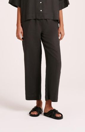 Nude Lucy Lounge Linen Crop Pant in Coal at Nordstrom, Size X-Large