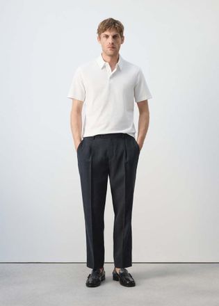 Mango Polo slim-fit misto cotone piqu&eacute; bianco - Uomo - XXL - MANGO MAN