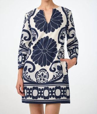 Trina Turk Amy 3/4 Sleeve Dress In Fuyuko Fil Coupe