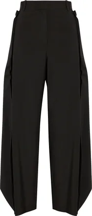 Loewe Cascading Wide-leg Wool Trousers - Black - 38 (UK10 / S)
