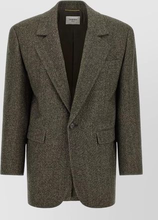 Saint Laurent wool herringbone single breasted blazer