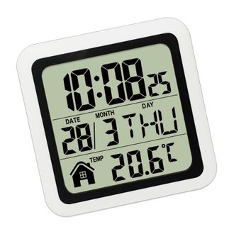 OEM Reloj Digital Impermeable Con Pantalla Multiling&uuml;e Que Muestra El D&iacute;a De La Semana, La Temperatura, La Hora Y La Fecha Se Puede Montar En La Pared Con