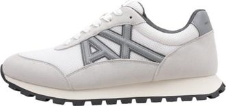 A|X Armani Exchange Mens Side Geometric Logo Motifs Trainers, grey white, 11 UK
