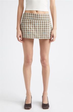 Sandy Liang Pomme Micromini Skort in Brown Multi at Nordstrom, Size 12