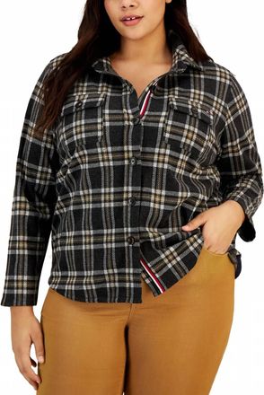 Tommy Hilfiger Classic Plaid Shacket - Plus In Black