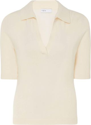 Rosetta Getty open-neck knitted polo top - women - Cashmere/Wool - L - Neutrals