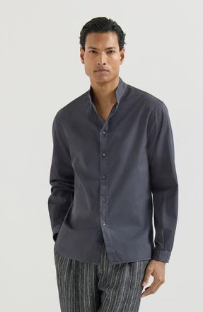 Brunello Cucinelli Garment-dyed shirt in Anthracite at Nordstrom, Size Xxx-Large Eu