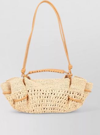 Hereu beach bag woven texture adjustable strap handle