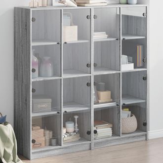 vidaXL Estanter&iacute;a Con Puertas Madera Gris Sonoma 136x37x142 Cm Vidaxl