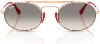 Ray-Ban x Scuderia Ferrari 54mm Oval Sunglasses in Rose Gold /Clear Grey at Nordstrom