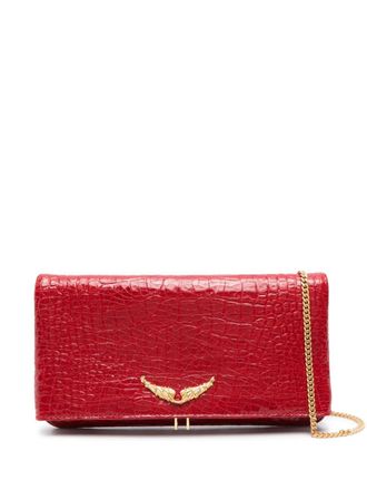 Zadig&Voltaire Goossens Rocks clutch met reli&euml;f - Rood