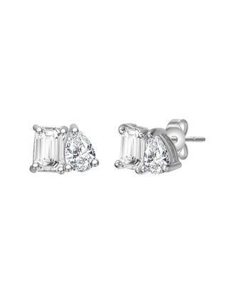Genevive Silver Stud Earrings