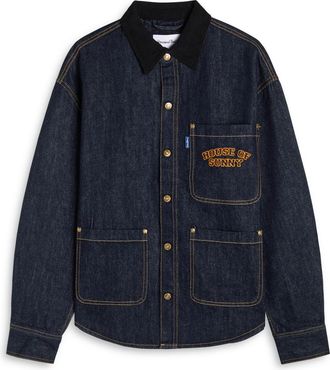 House of Sunny House OF Sunny Designer-embroidered Denim Shirt - Indigo - S (UK8-10 / S)