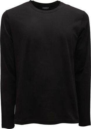Dondup Us343 Crew-neck T-shirt - male - Dondup - Long Sleeve T-Shirts - Black - S - Tops