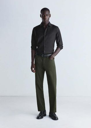Mango Camicia slim-fit cotone comfort stretch non-iron nero - Uomo - XXL - MANGO MAN