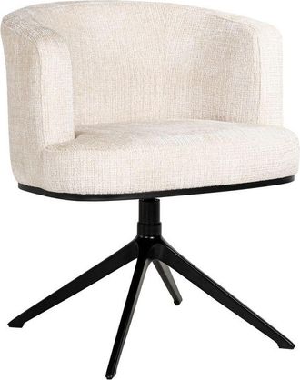 Richmond Interiors Drehbarer Design Sessel Cheyenne mit Armlehnen, Chenille Creme