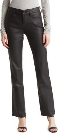 NYDJ Marilyn Coated Straight Leg Jeans in Black Coated at Nordstrom Rack, Size 12