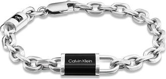 Calvin Klein Mens Medallion Logo Bracelet - Metallic - OS