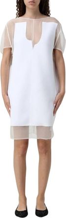 Khaite Neoprene Organza Aline Mini Jurk - Dames - Korte kleedjes - Wit - S - Organza - Kleedjes