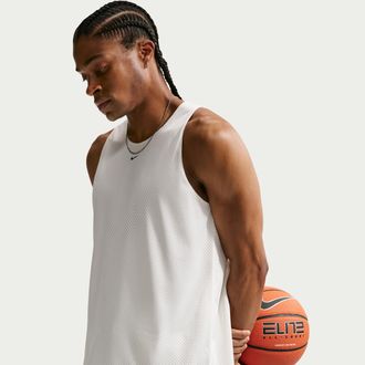 Nike Mens Standard Issue Practice Mesh Basketball Jersey in White | IF2600-133