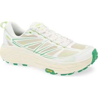 Hoka One One Mafate Speed 2 Sneaker in White /Fresh Cut Grass at Nordstrom, Size 13