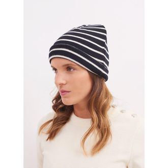 Saint James CARTIER - Nautical Striped Beanie in Navy /Ivory at Nordstrom