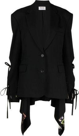 Monse layered-effect single-breasted blazer - women - Cotton - 2 - Black