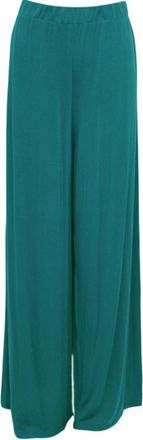 Generic New Womens Wide Leg Bottoms Flared Plus Size Pants Palazzos Plain Trousers 12-30 (M/L (12/14), TEAL)