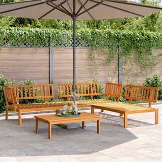 Berkfield Home 4 Piece Garden Pallet Sofa Set Solid Wood Acacia in Brown