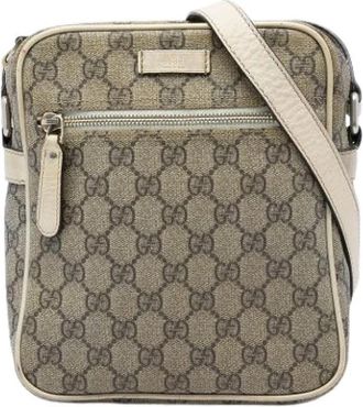 Gucci Pre-owned Crossbody Bag - Dames - Vintage Schoudertas - Beige - ONE Size - Leer - Vintage