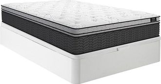 Vente-Unique Conjunto de canap&eacute; abatible de 160 x 200 cm blanco + colch&oacute;n h&iacute;brido de muelles ensacados y topper integrado de 30 cm de grosor - GAMIANI de YSM&Eacute;E