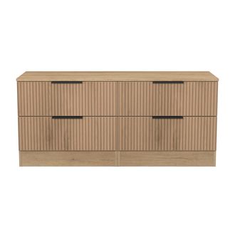 Welcome Furniture Alaska Ready Assembled 4 Drawer Bed Box in Slat Effect & Nebraska Oak - Welcome Furniture | TJ Hughes