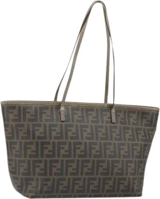 Fendi Pre-owned Tote Bags, female, Brown, Size: ONE SIZE Pre-owned Canvas Tote Bag
