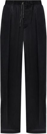 Maison Margiela Broeken, Dames, Zwart, S, Satijn, Losvallende Satijnen Broek