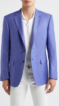 Canali Siena Regular Fit Purple Slub Silk & Cashmere Sport Coat at Nordstrom, Size 40 Us